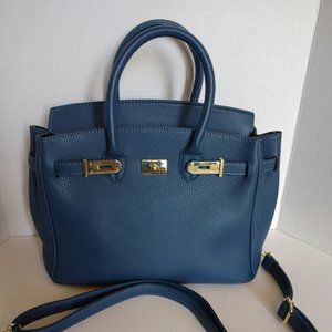 Blue satchel handbag